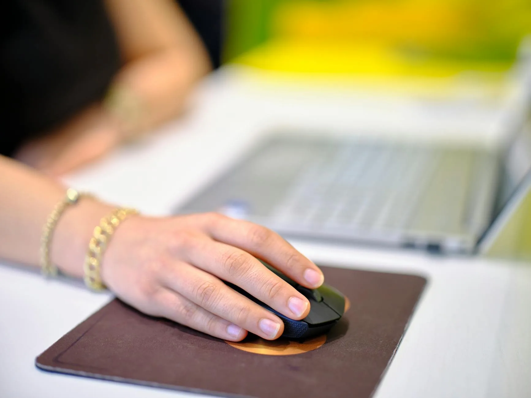 Ergonomic mouse being used with comfortable hand grip