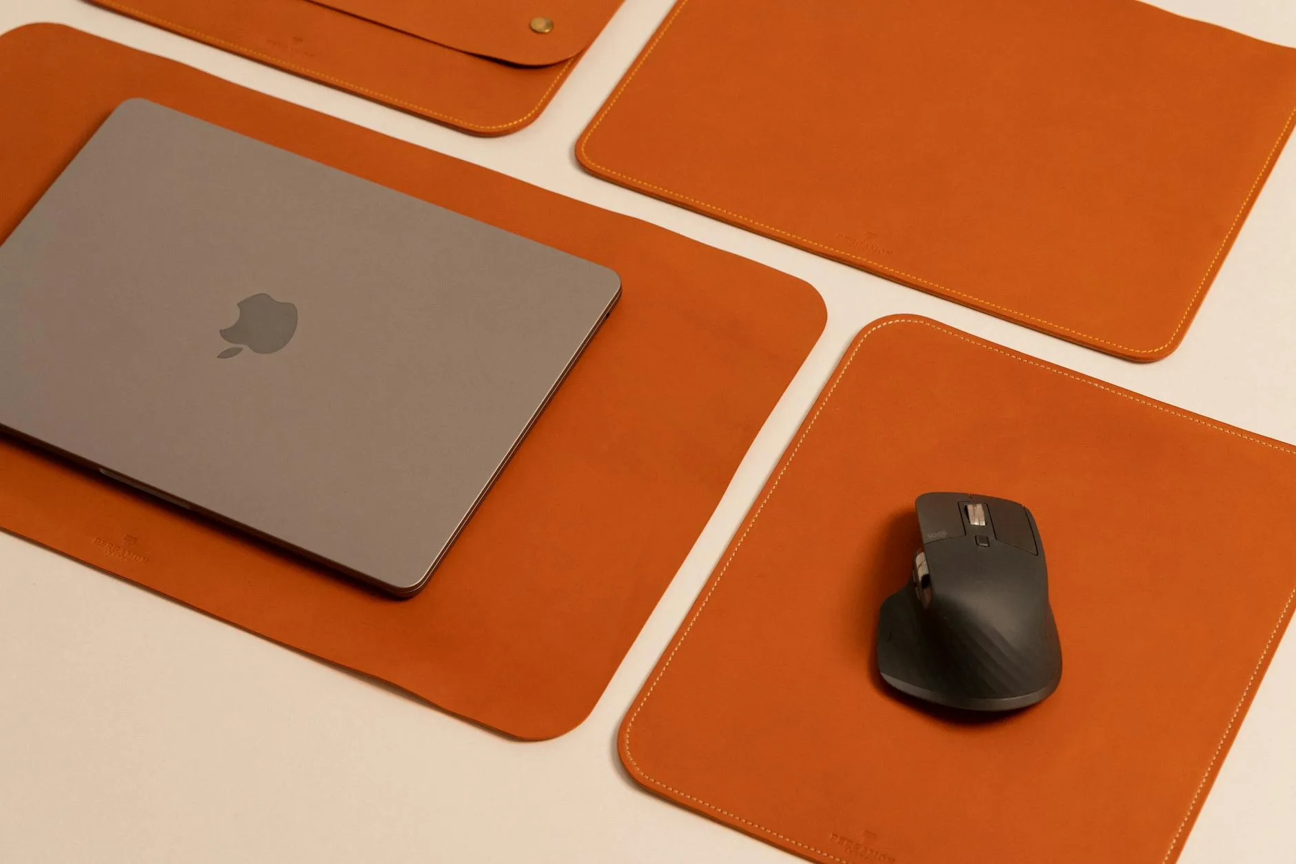Leather desk mat on a professional office desk