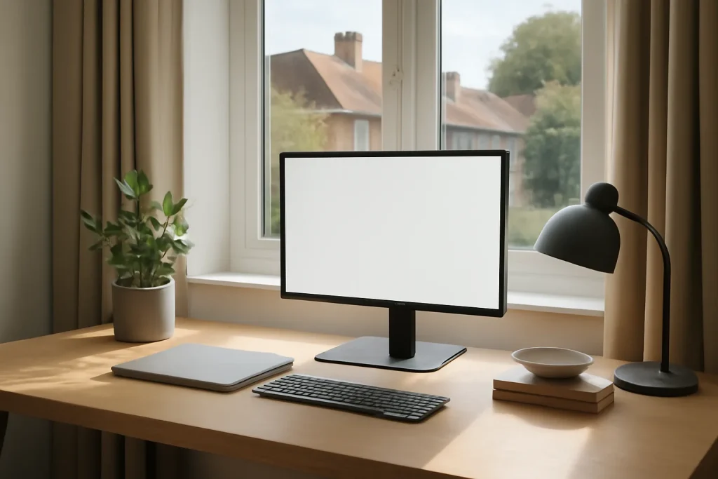 Budget monitor setup for a UK home office