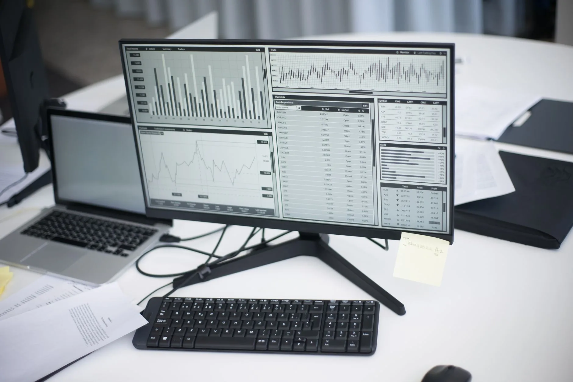Monitor display settings open on an office screen