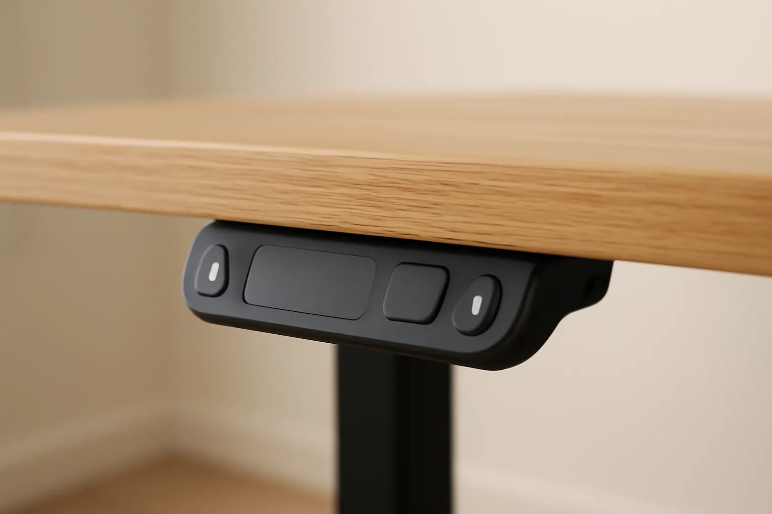 Electric standing desk control panel under the desktop
